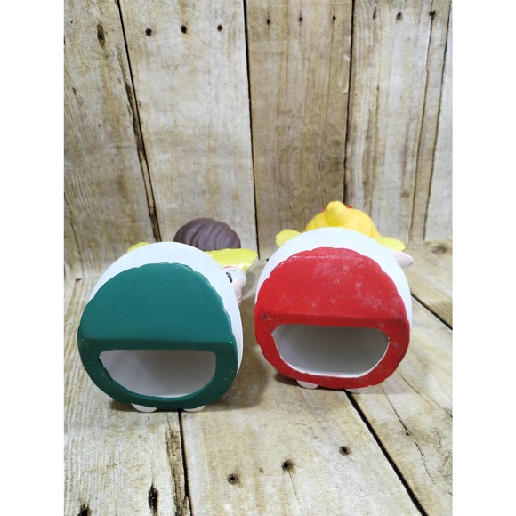 Vtg Christmas Ceramic Angels Set of 2 Holiday Decoration (lr) - Picture 5 of 5